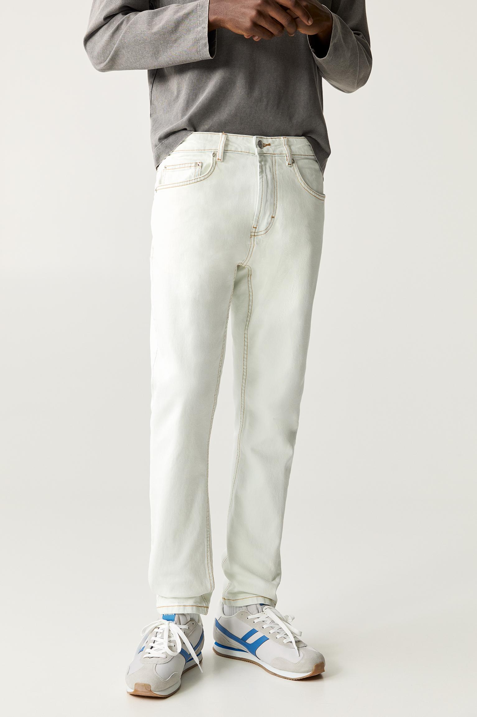Slim fit jeans with seam details Product Image