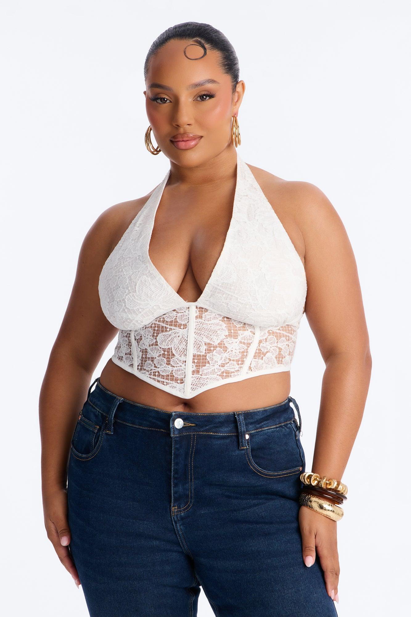 Lost In The City Lace Corset - White Female Product Image