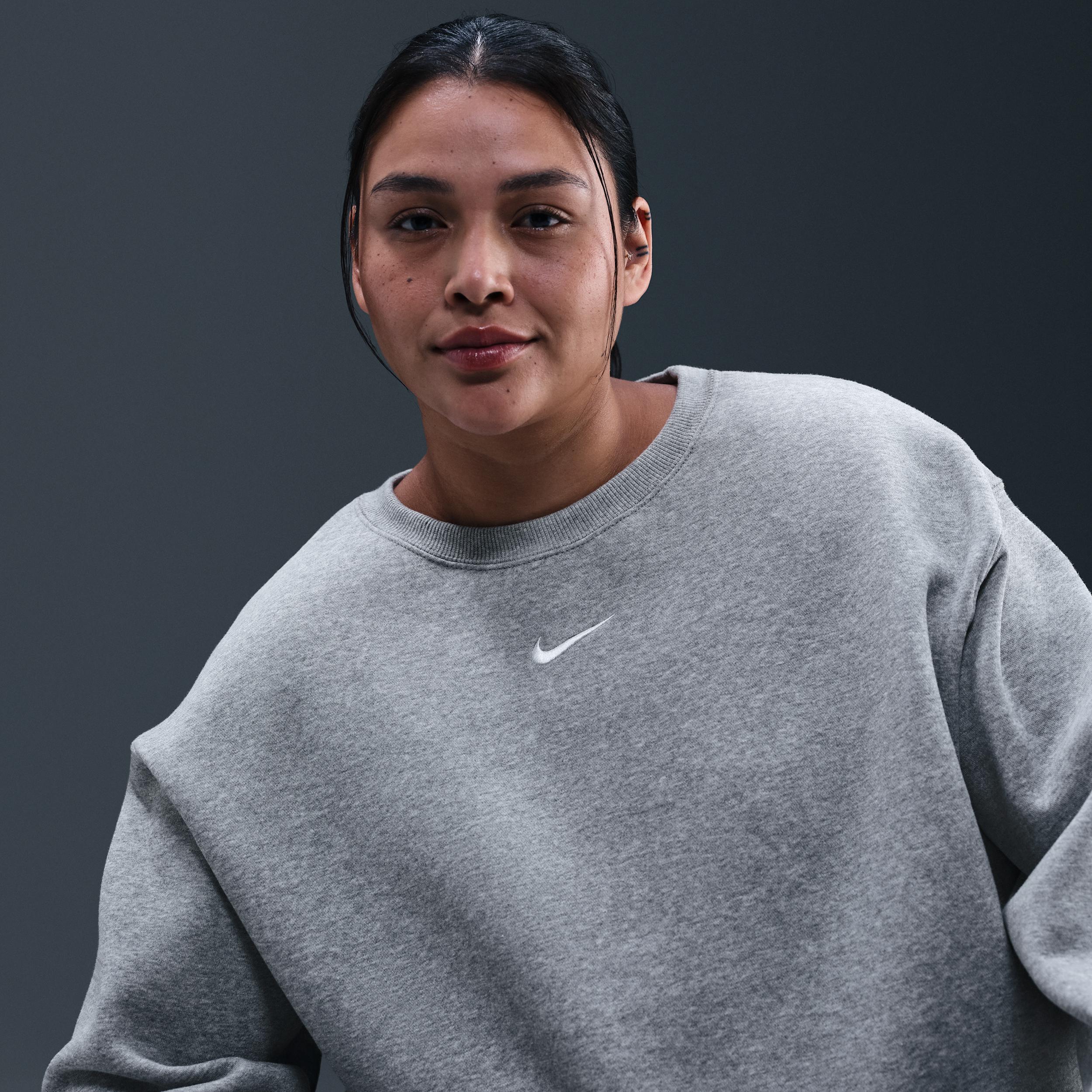 Womens Nike Sportswear Phoenix Fleece Oversized Crew-Neck Sweatshirt (Plus Size) | FZ4272-063 Product Image
