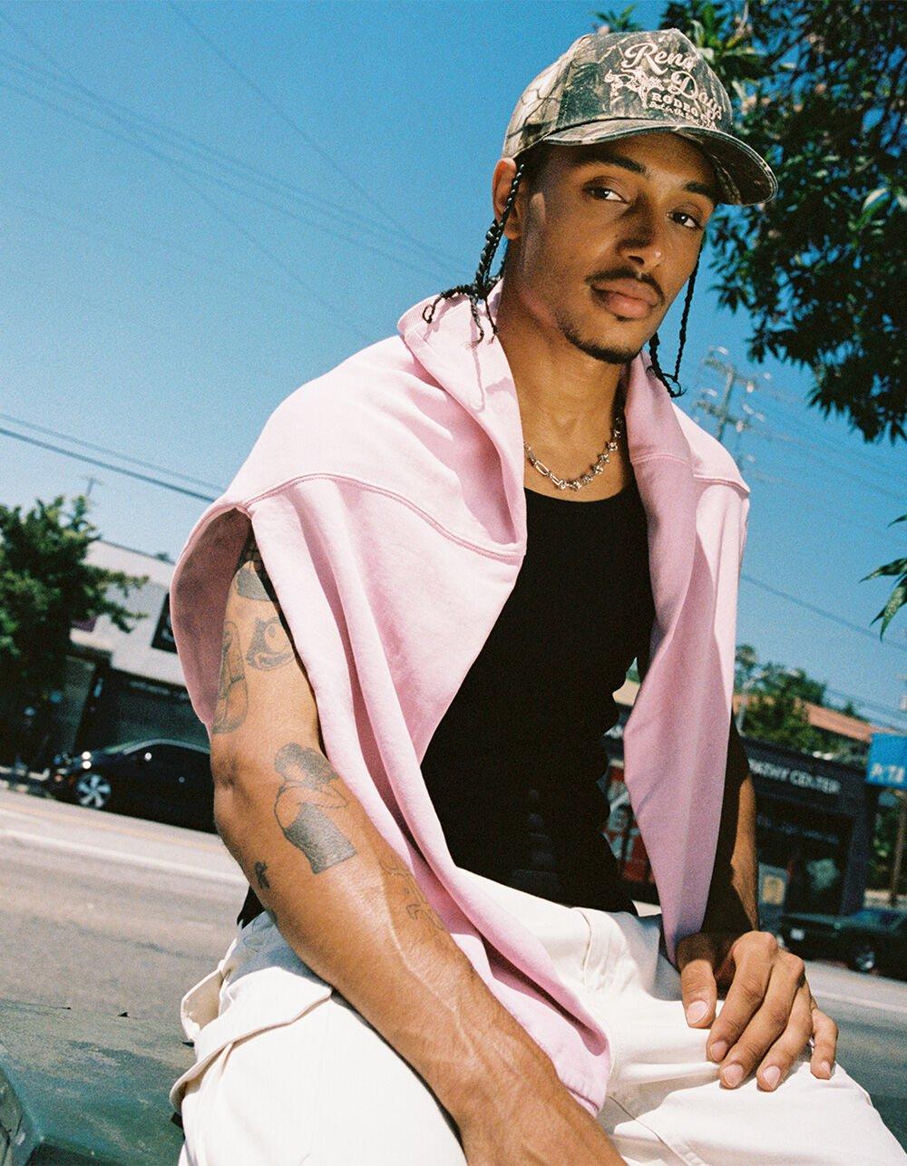 RSQ Mens Washed Oversized Crewneck Sweatshirt - TAN Product Image