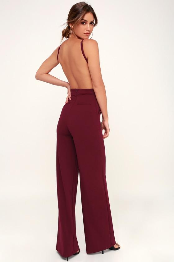 Something to Behold Burgundy Jumpsuit Product Image