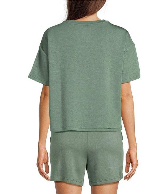 Half Moon by Modern Movement Short Sleeve Crew Neck Knit Coordinating Lounge Top Product Image