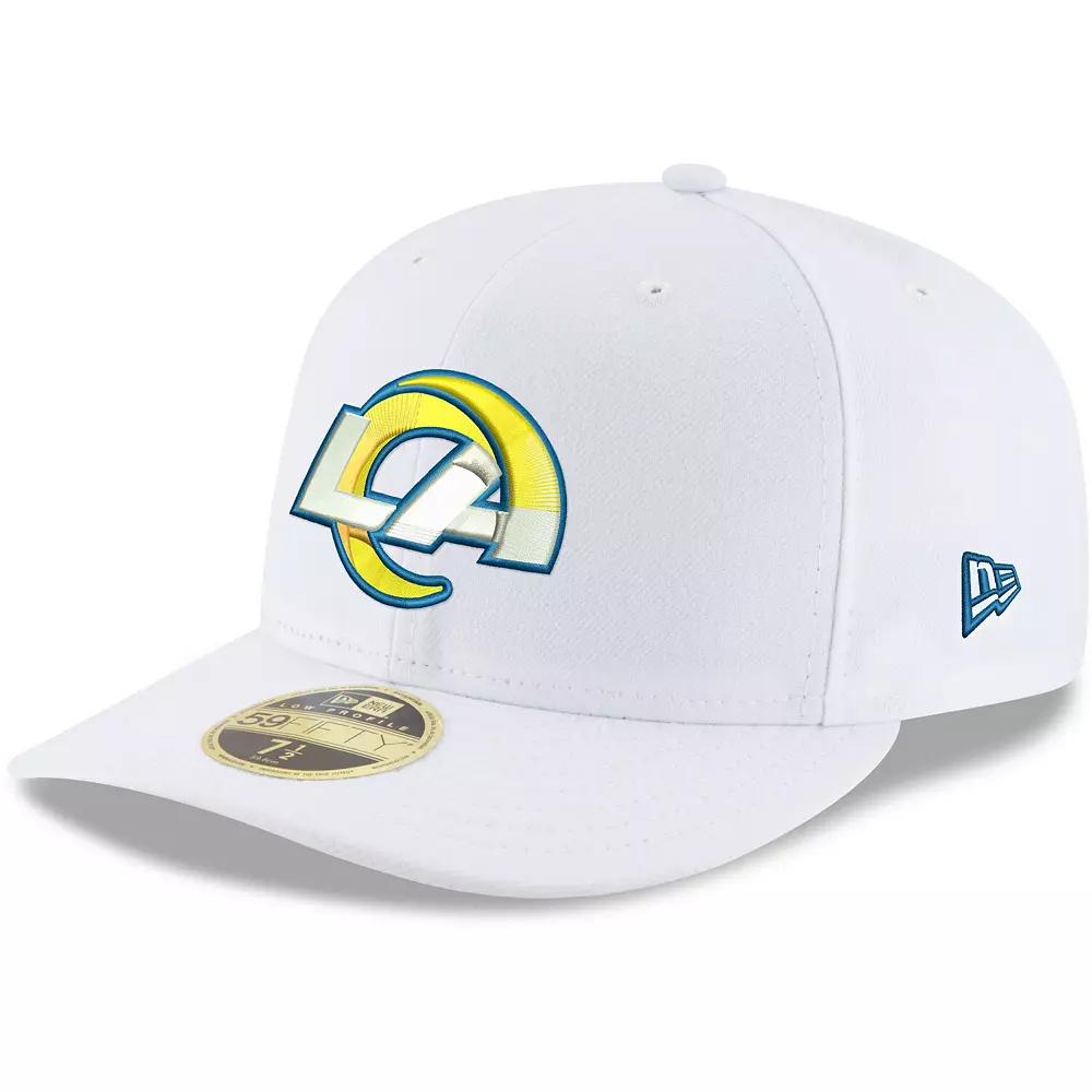 Men's New Era White Los Angeles Rams Team Logo Omaha Low Profile 59FIFTY Fitted Hat,  Product Image