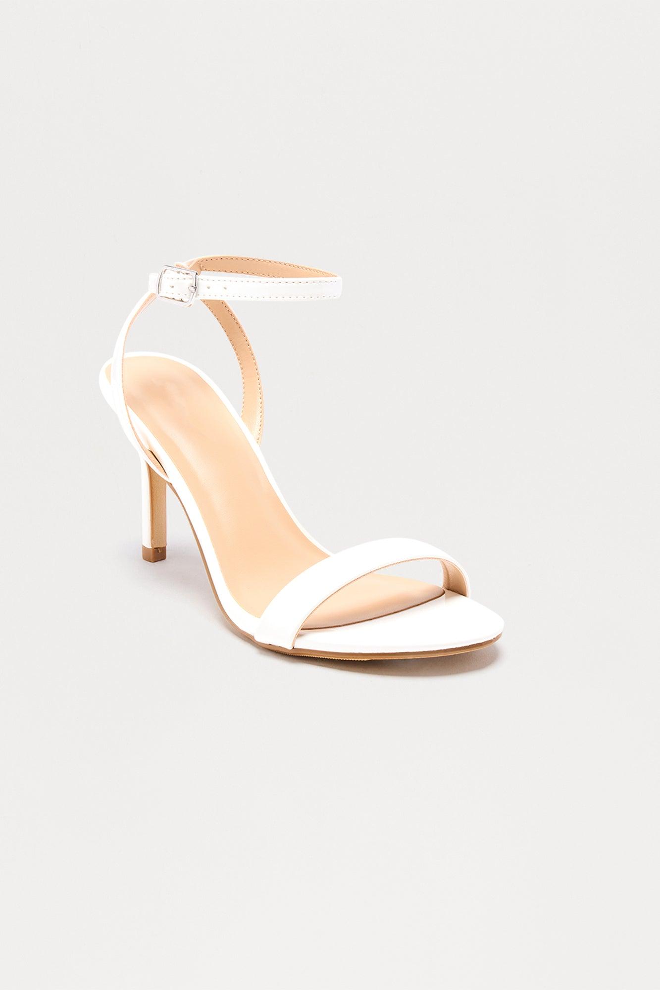 Majorie Faux Patent Heels - White Female Product Image