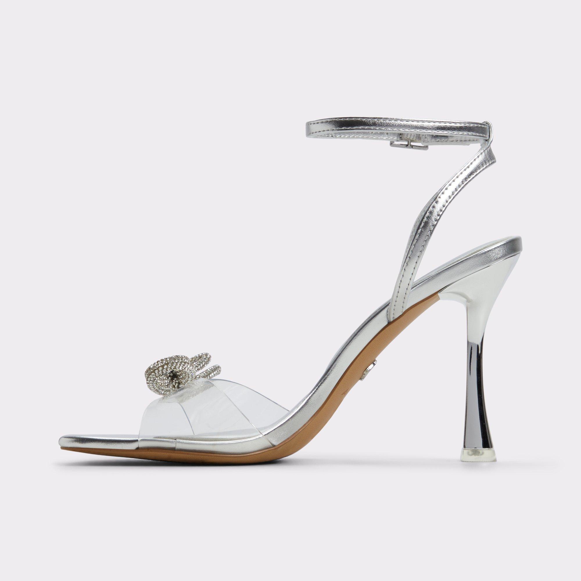 ALDO Ozley - Women's Strappy Heel - Silver, Size 6.5 Product Image