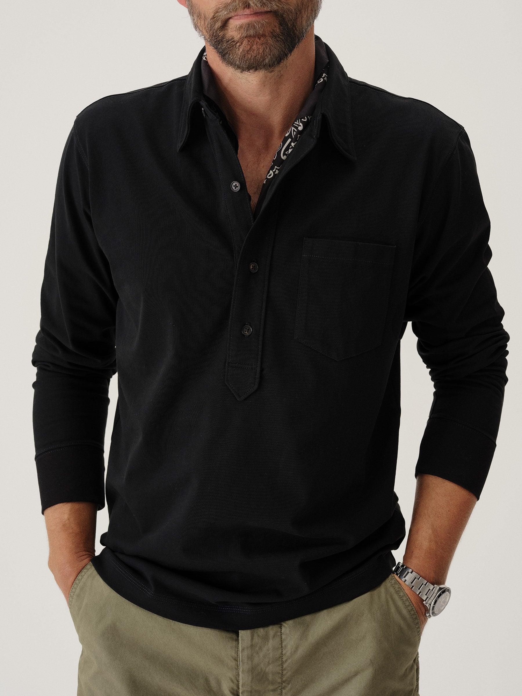 Black Coolhand Cotton Popover Product Image