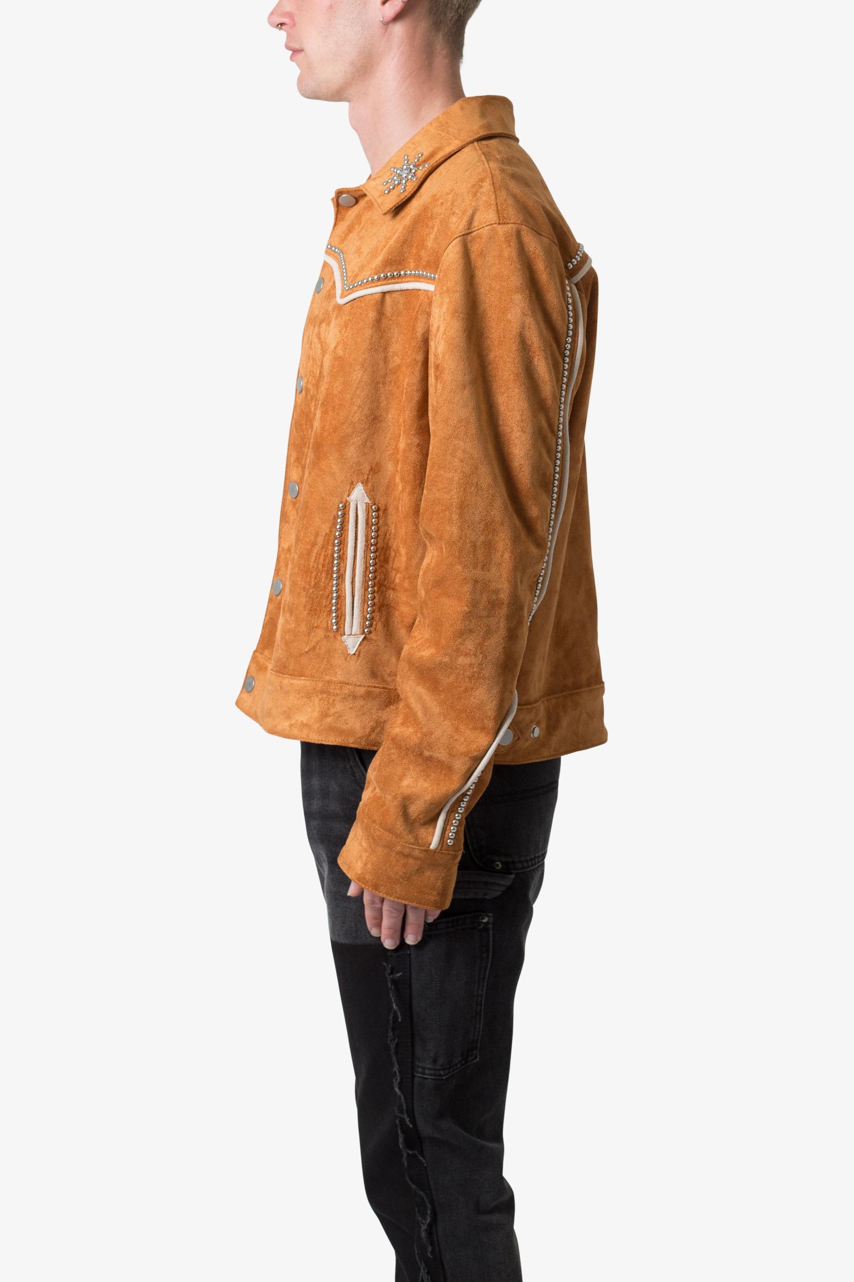 Suede Collared Jacket - Orange Product Image