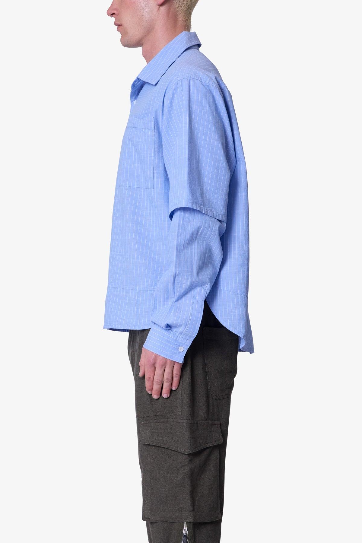 Chambray Double Layer Shirt - Blue Product Image