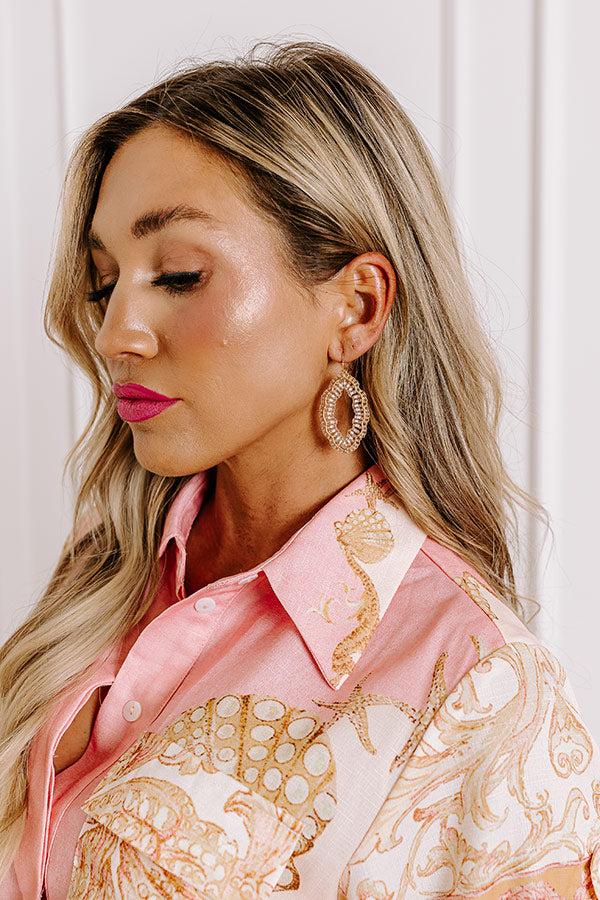 Show Stopper Beaded Earrings in Champagne Product Image