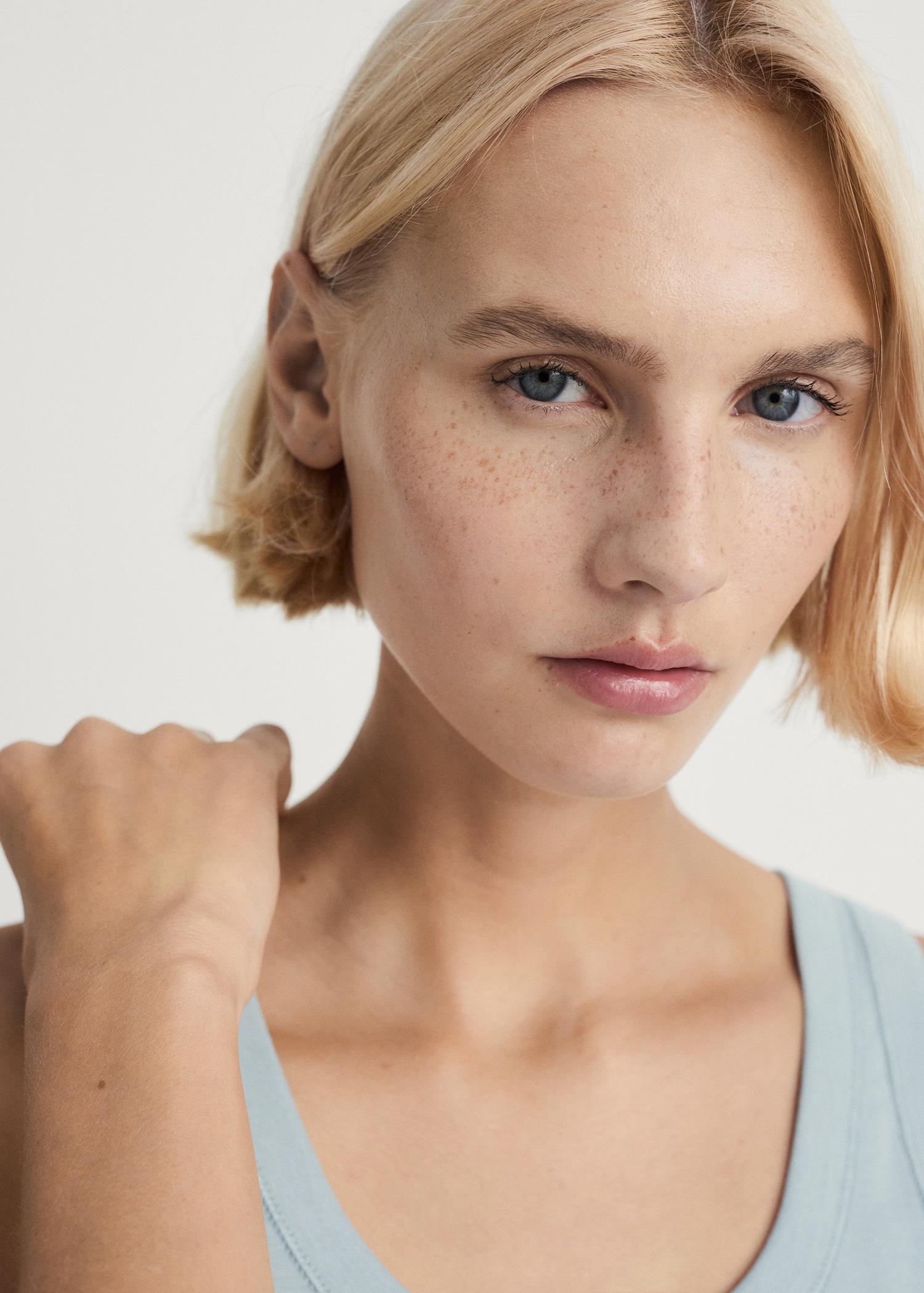 Cotton top with straps - Women | MANGO USA Product Image