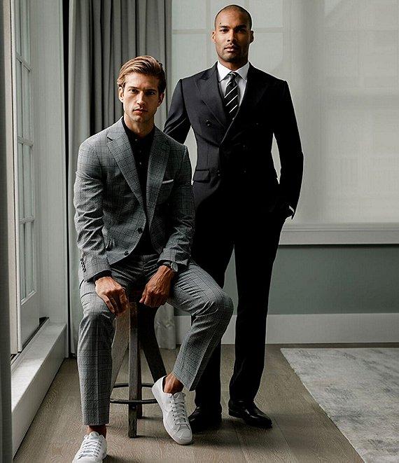 Hickey Freeman Modern Fit Flat Front Solid Pattern 2-Piece Suit Product Image