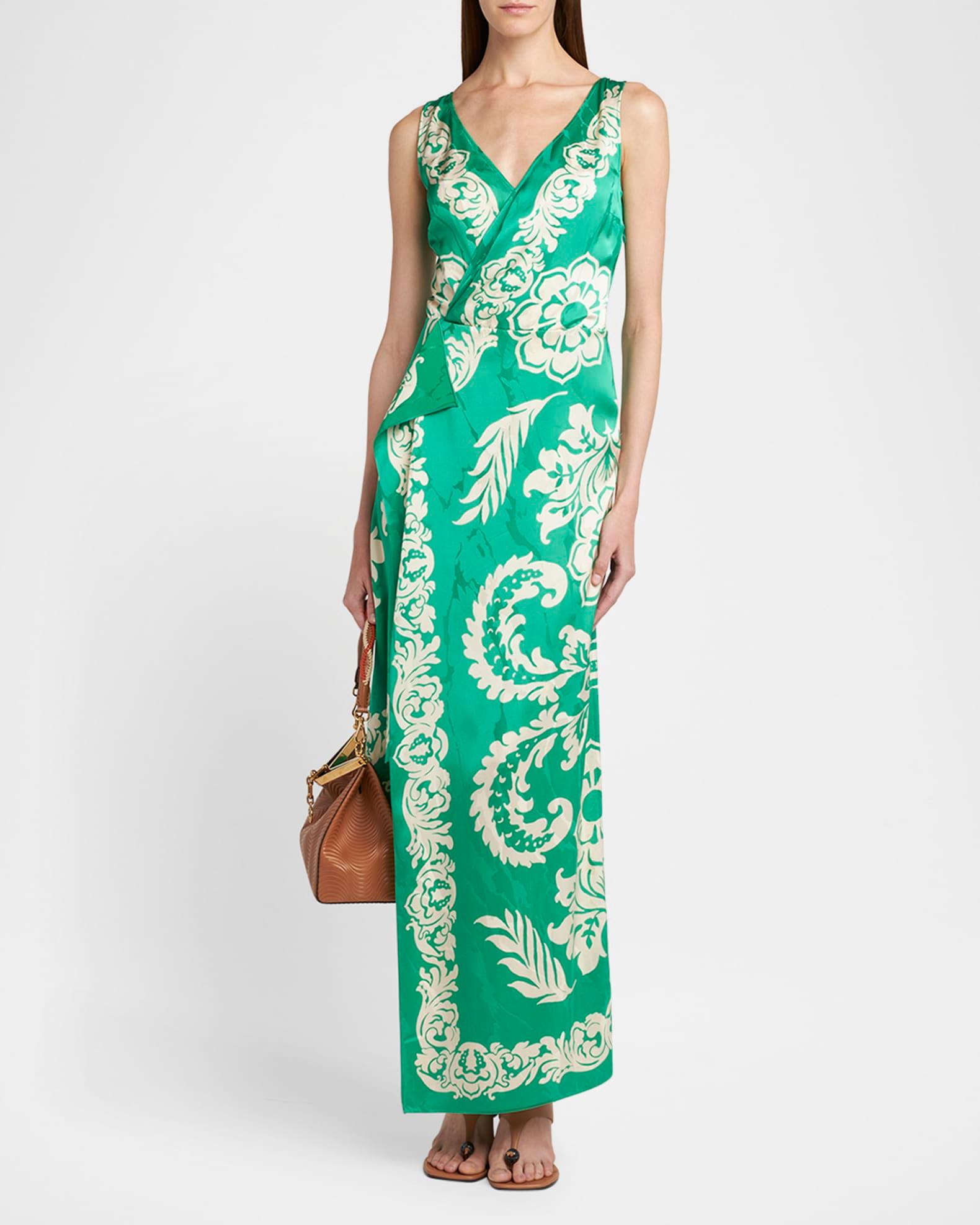 Wrap Draped Sleeveless Maxi Dress Product Image