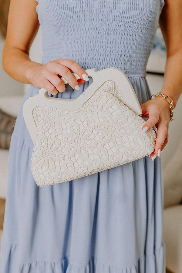 Boho Moment Crochet Purse In Cream Product Image