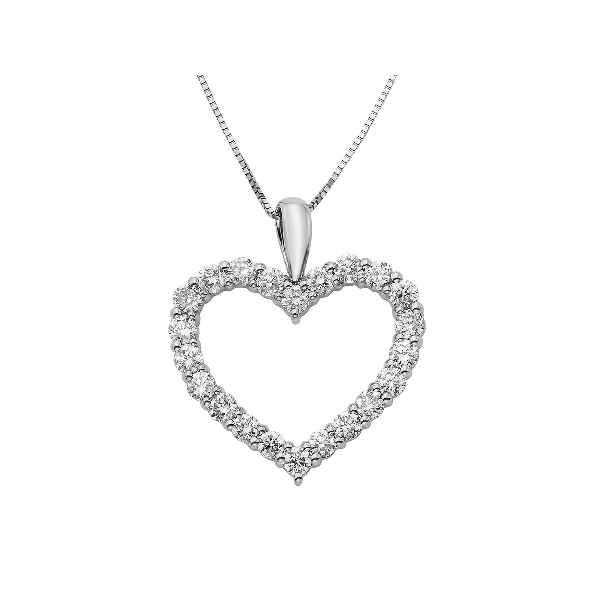 The Regal Collection 1 Carat T.W. IGL Certified Diamond 14k Gold Heart Pendant Necklace, Women's, Size: 18", White Product Image