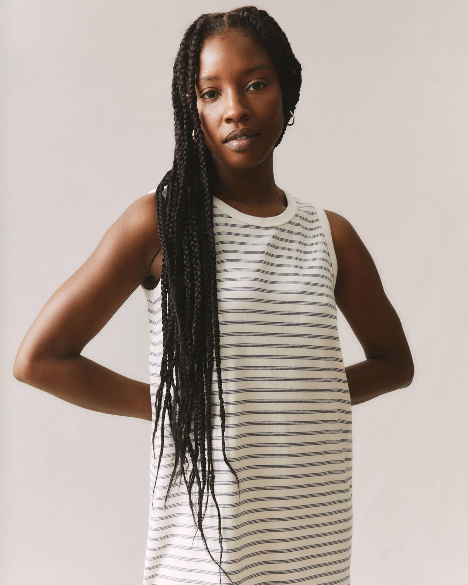 Women's Tank Dress - Flint Stone Stripe Product Image