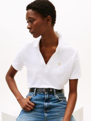 Open Placket Stretch-Cotton Polo Product Image