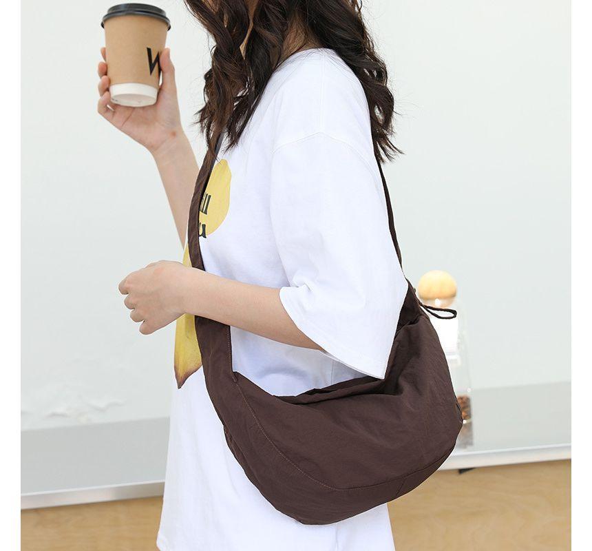 Plain Drawstring Nylon Hobo Bag Product Image