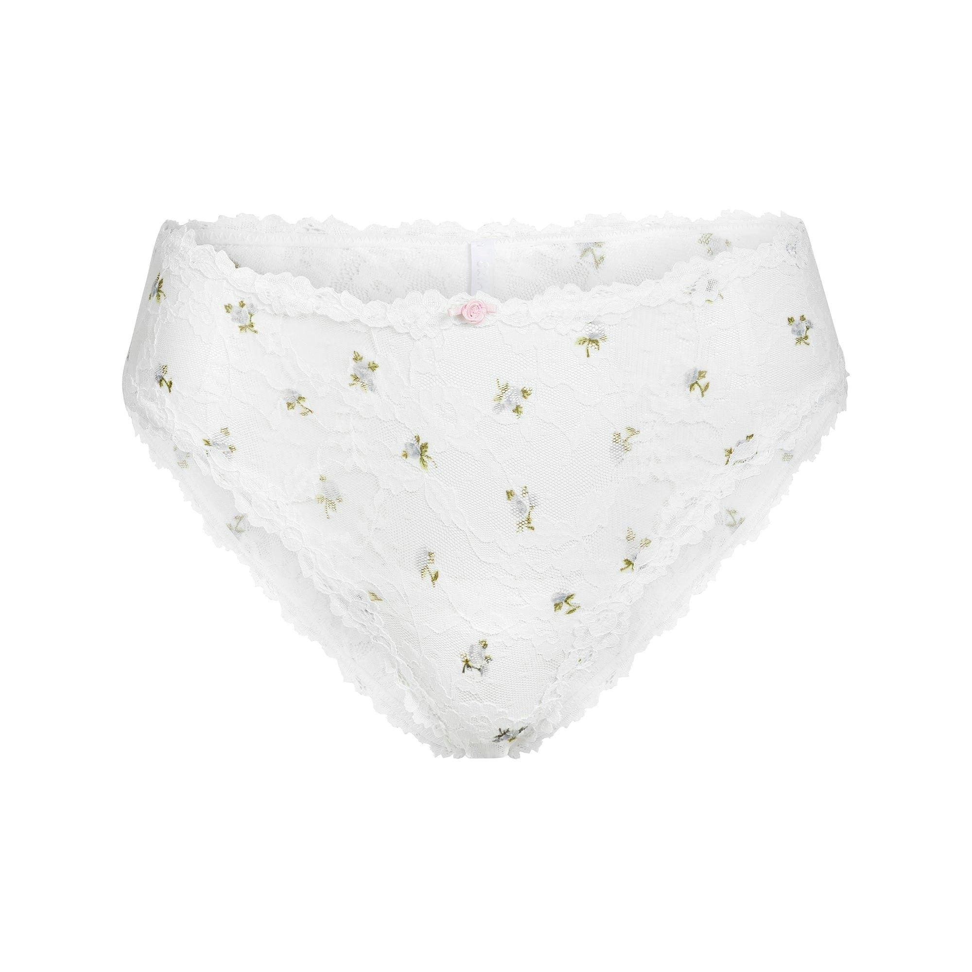 STRETCH LACE BRIEF | SNOW ROSEBUD PRINT Product Image