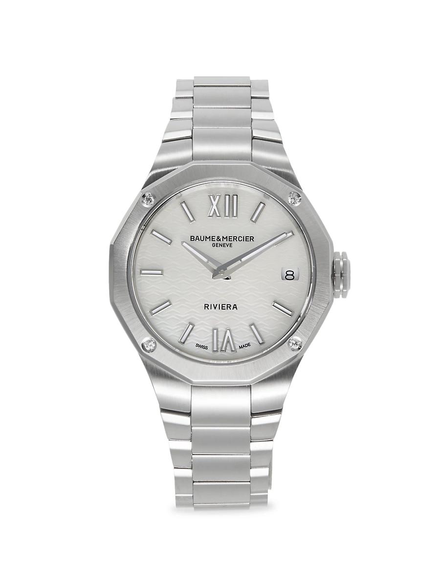 Womens Riviera 10729 Stainless Steel, Mother-Of-Pearl & 0.05 TCW Diamond Bracelet Watch/33MM Product Image