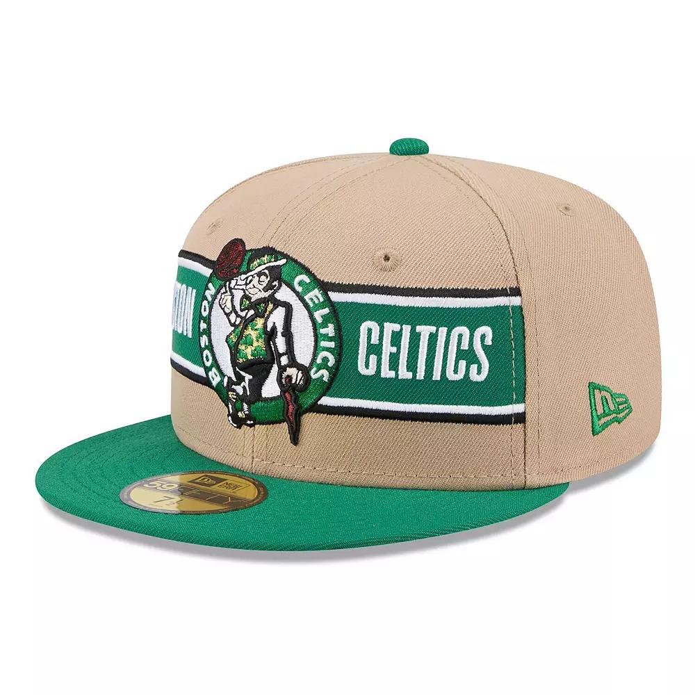Men's New Era Tan/Kelly Green Boston Celtics 2024 NBA Draft 59FIFTY Fitted Hat, Size: 7 1/4, Team Product Image
