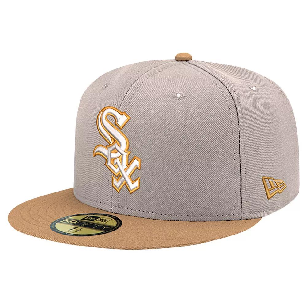 Men's New Era Khaki Chicago White Sox Stone Panama 59FIFTY Fitted Hat, Size: 7 3/4, Beig K Product Image