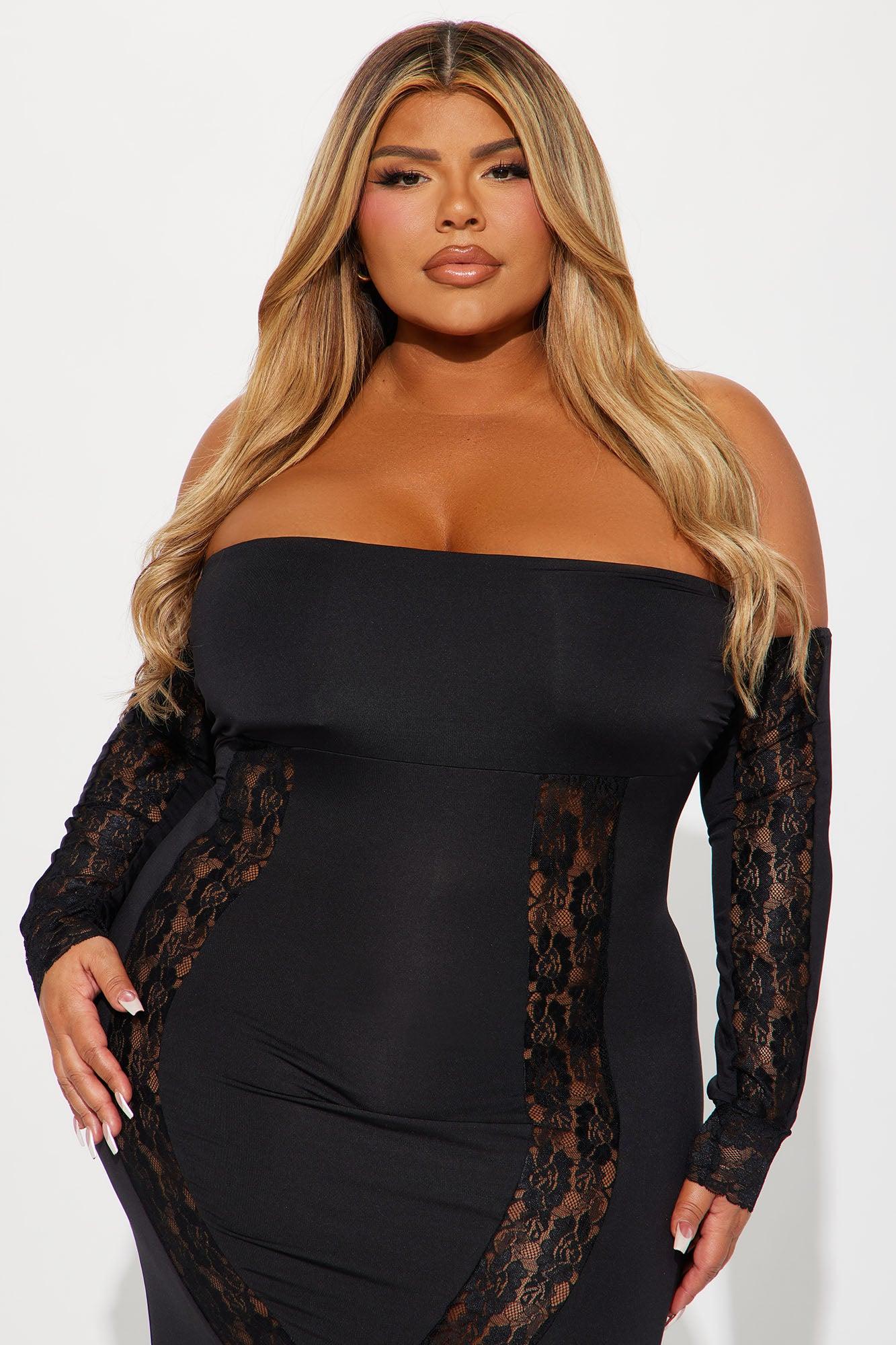 Chelsea Lace Cut Out Maxi Dress - Black Product Image