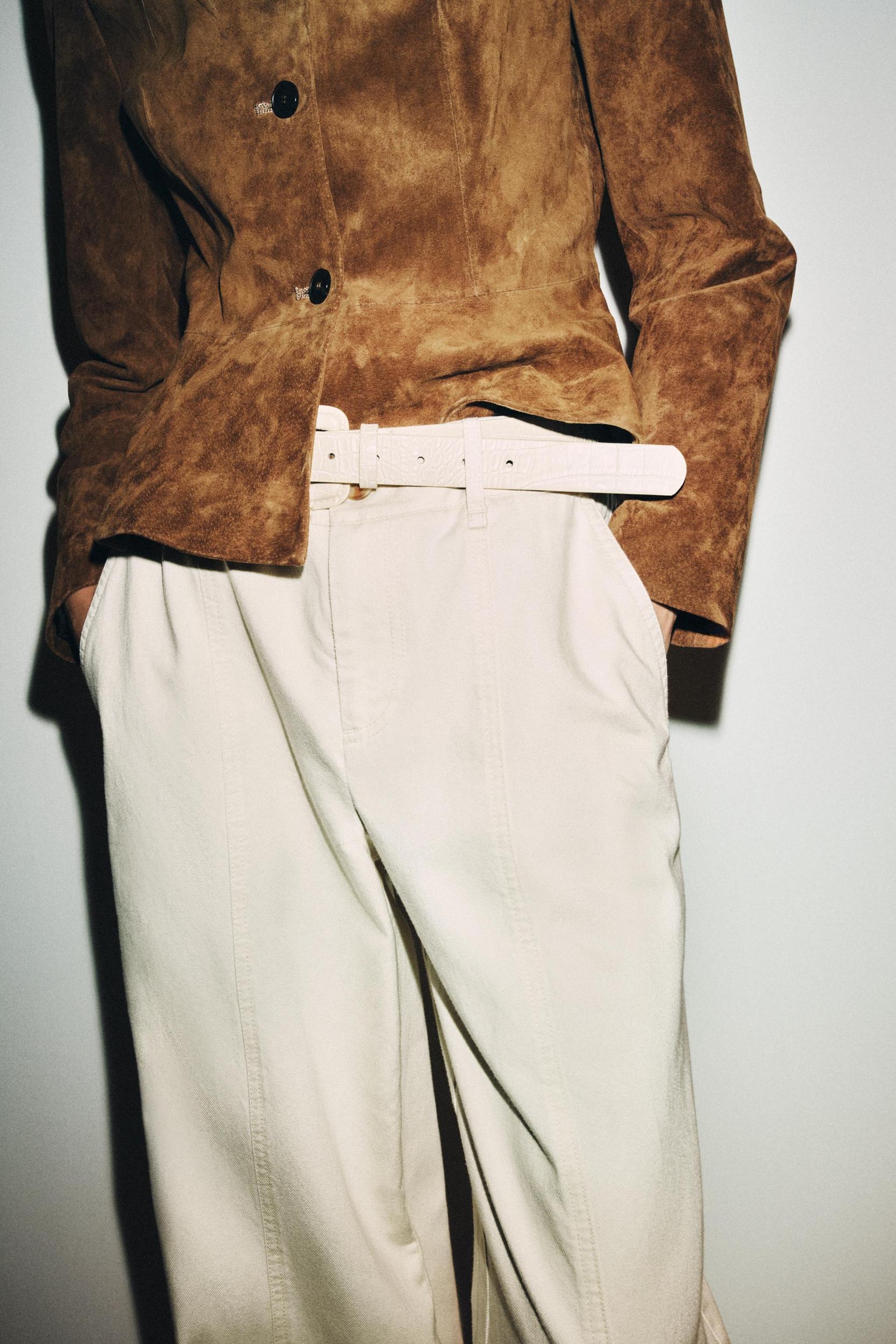 WIDE LEG BELTED PANTS Product Image