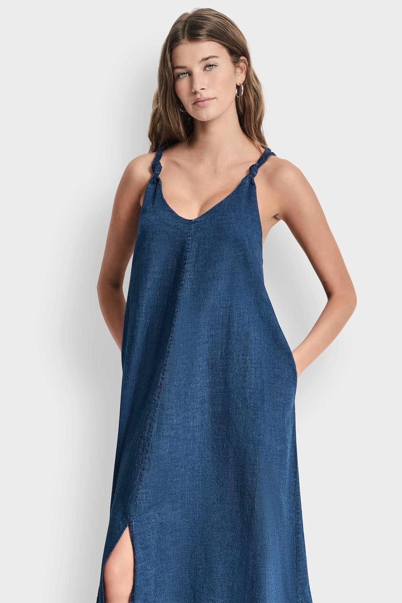 KNOTTED STRAP V-NECK MAXI DRESS Product Image