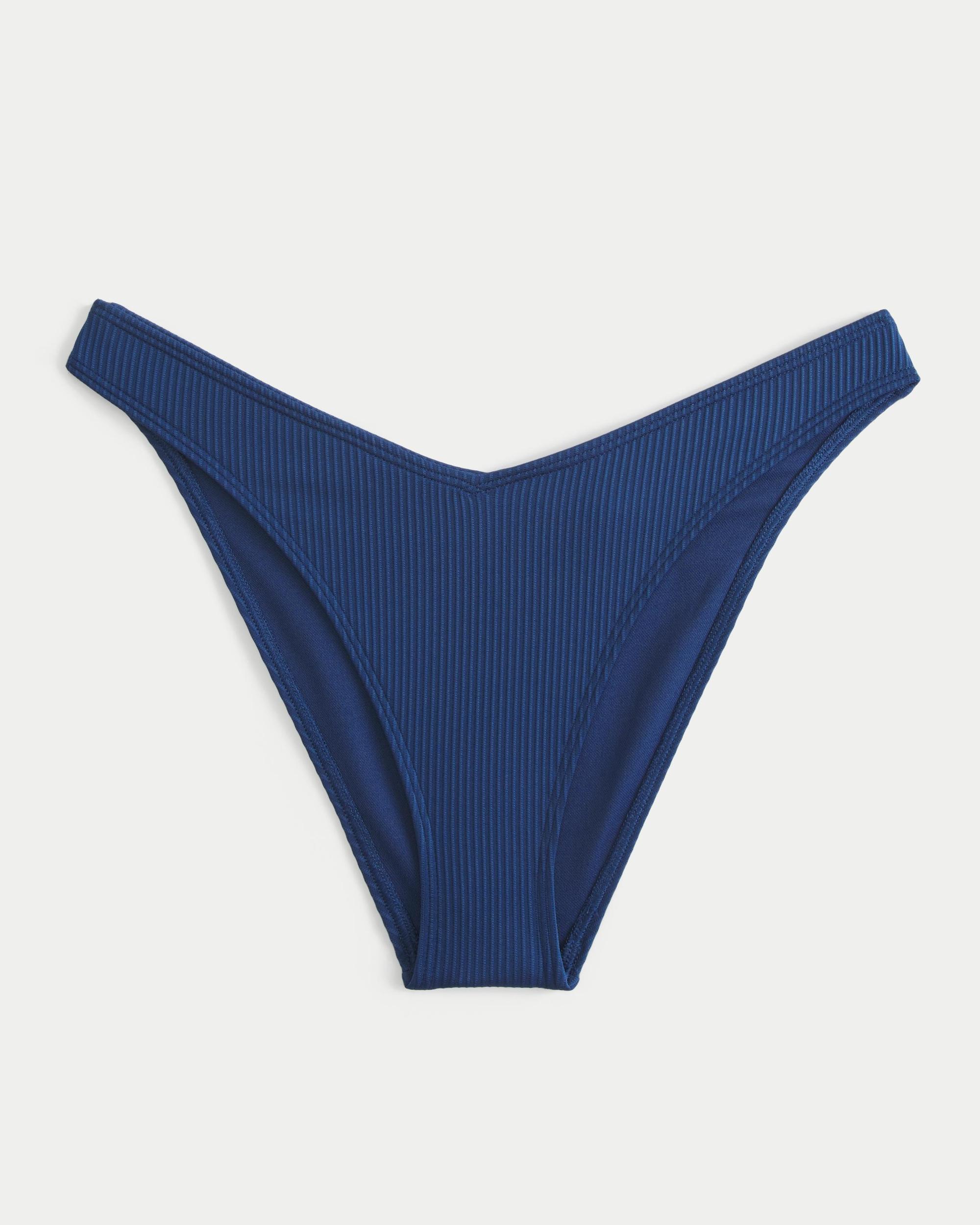 Ribbed High-Leg Cheeky Bikini Bottom Product Image