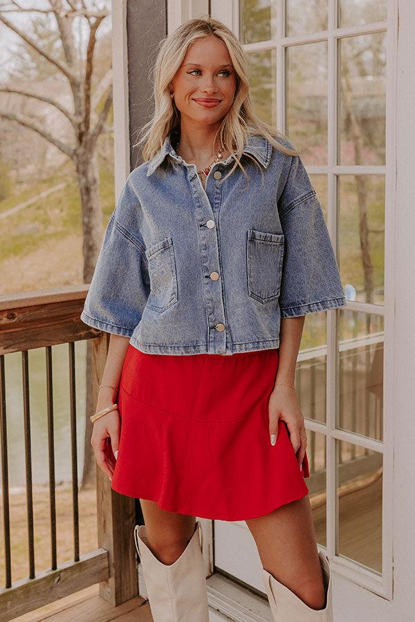 First Class Chic Denim Button Up Product Image