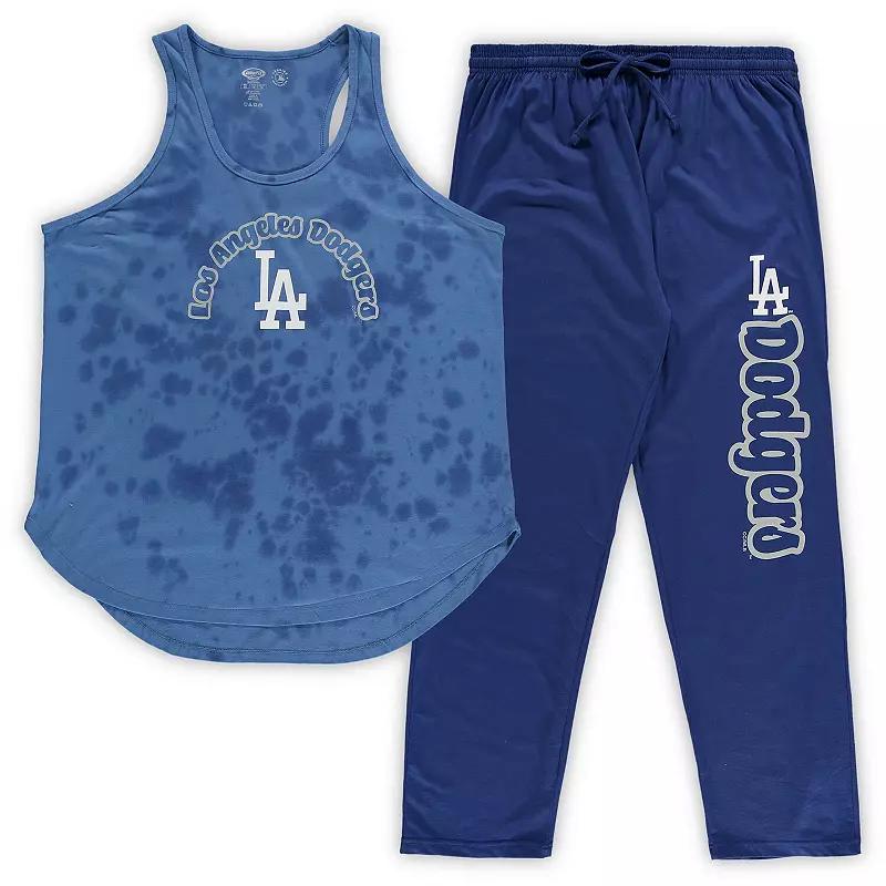 Women's Concepts Sport Royal Los Angeles Dodgers Plus Size Jersey Tank Top & Pants Sleep Set, Size: 3XL, Blue Product Image