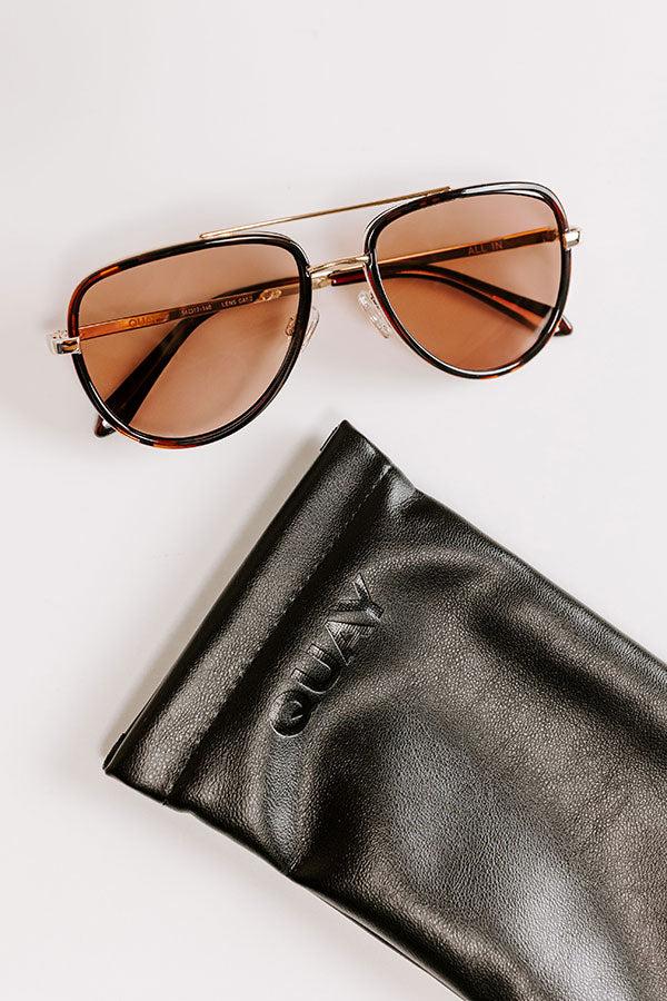 Quay All In Medium Aviator Sunnies in Tortoiseshell Product Image