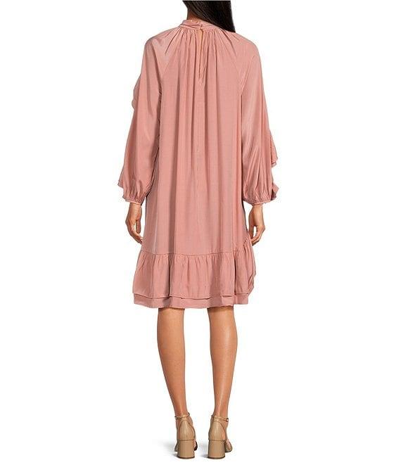 Layered With Love Francois Long Ruffle Sleeve Sateen Mini Dress Product Image