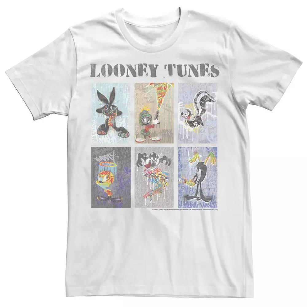 Men's Looney Toons Painted Character Squares Tee, Size: XL, White Product Image