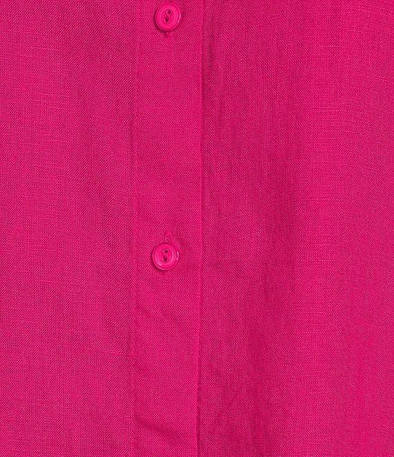 Eileen Fisher Organic Handkerchief Linen Mandarin Collar Short Sleeve Top Product Image