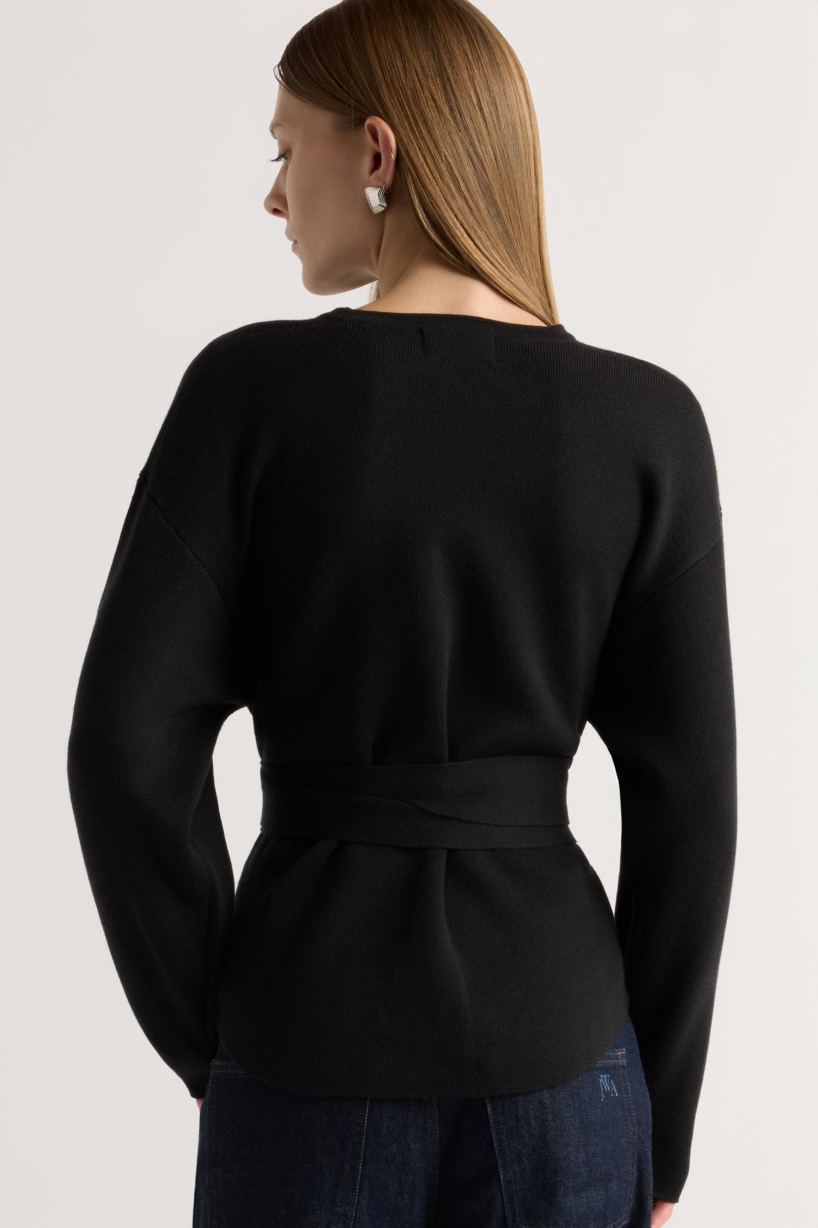 Nara Tie-Front Knit Sweater Product Image