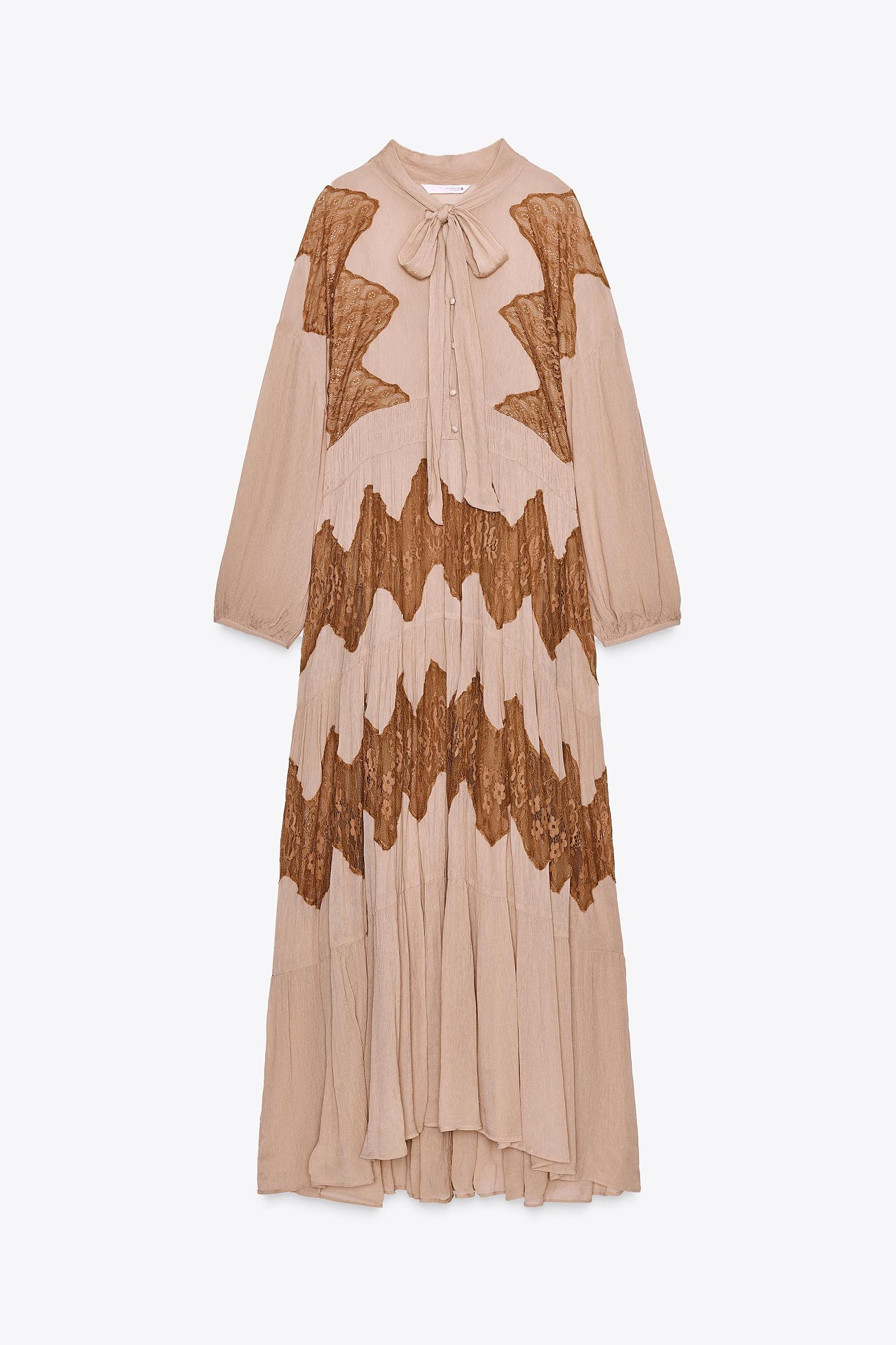 LACE COMBINATION BOW DRESS Product Image