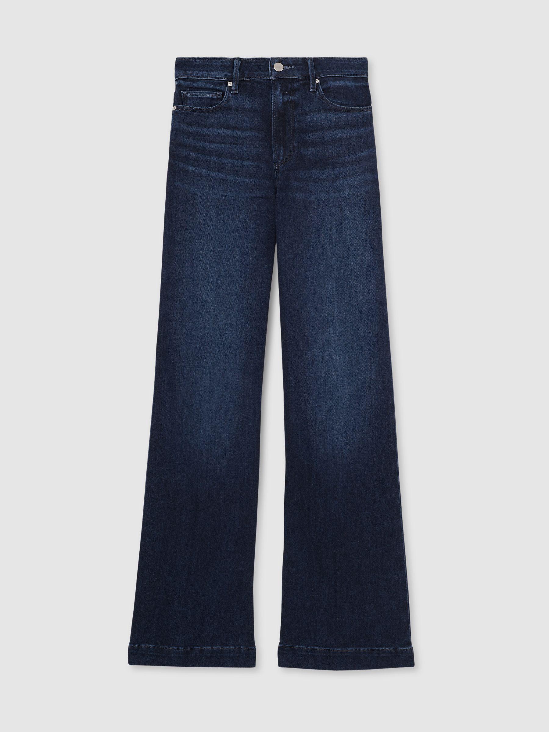 Paige 32” Wide-Leg Jeans in Navy Blue Product Image