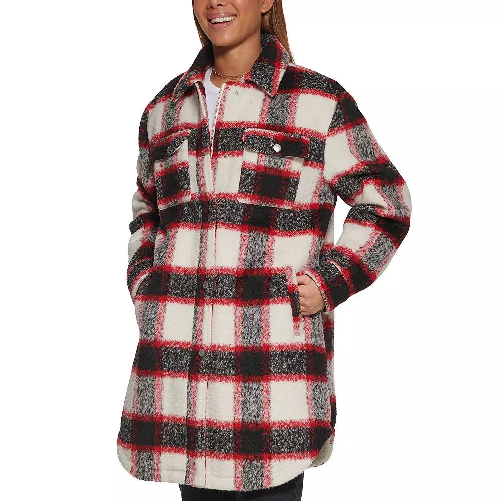 Women's Levi's® Long Plaid Shacket, Size: Small Product Image