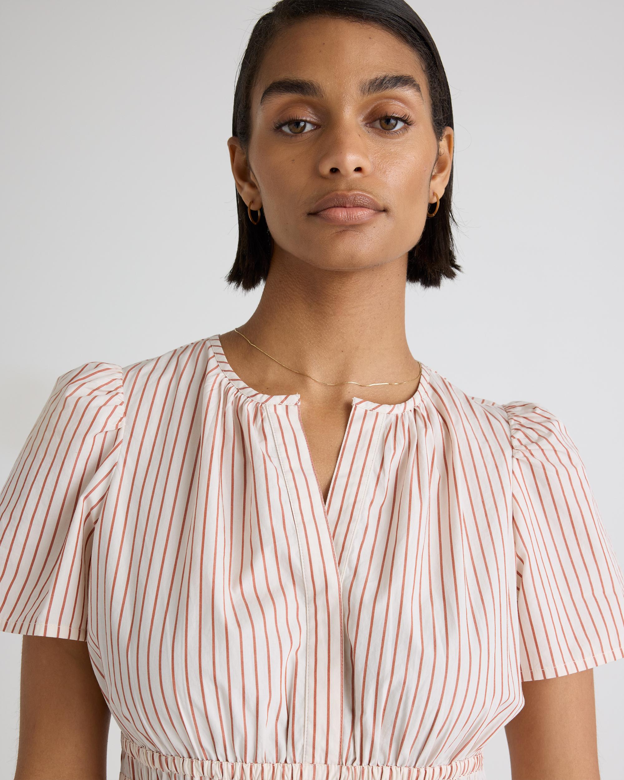 Quince | Women's Poplin Tiered Mini Dress Size XS, Organic Cotton Product Image