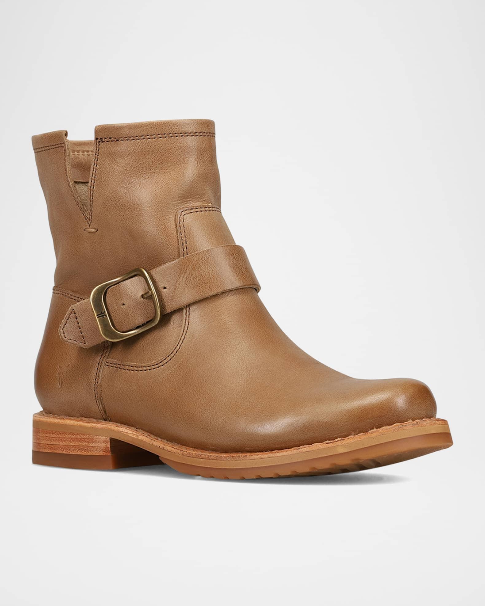 Veronica Flex Leather Buckle Moto Booties Product Image