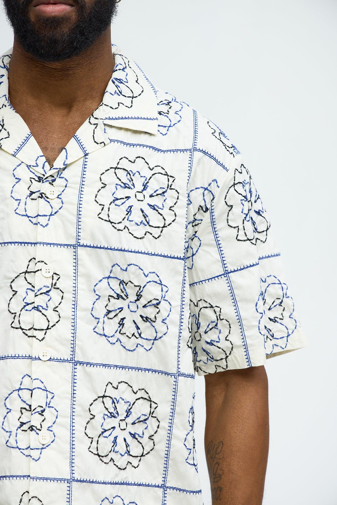 Tropical Bloom Cotton Shirt - White/combo Product Image