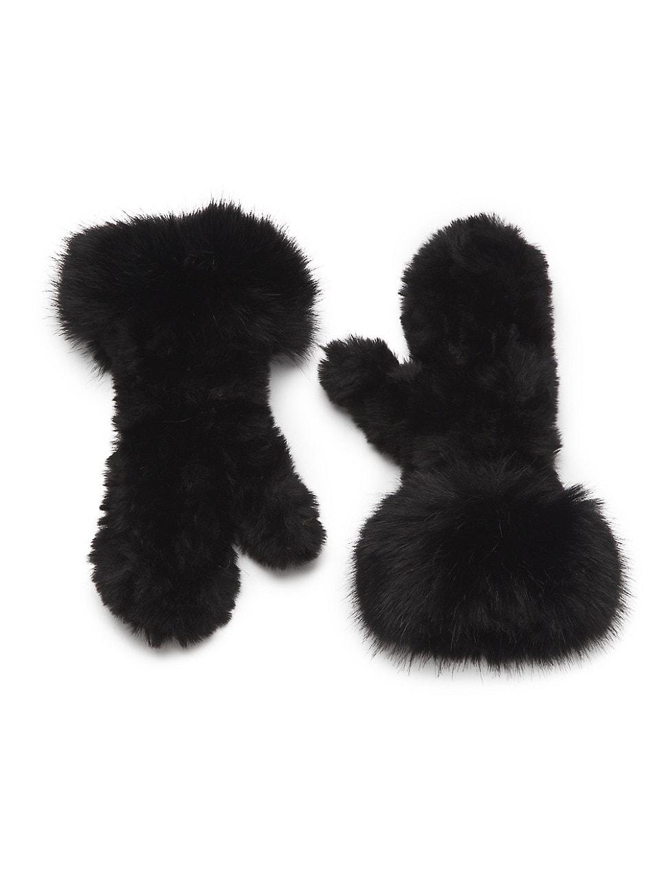Womens Faux Fur Mittens Product Image