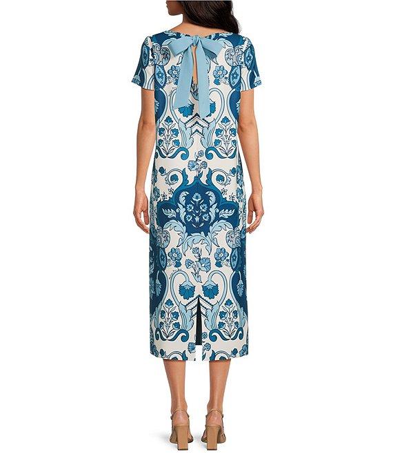 Mestiza New York Adria Reversible Boat Neck Bow Detail Pocketed Column Dress Product Image