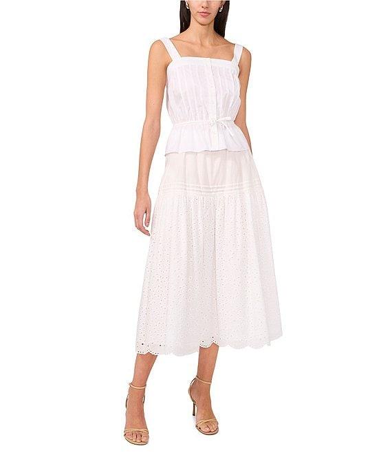 1. STATE Eyelet Midi A-Line Skirt Product Image