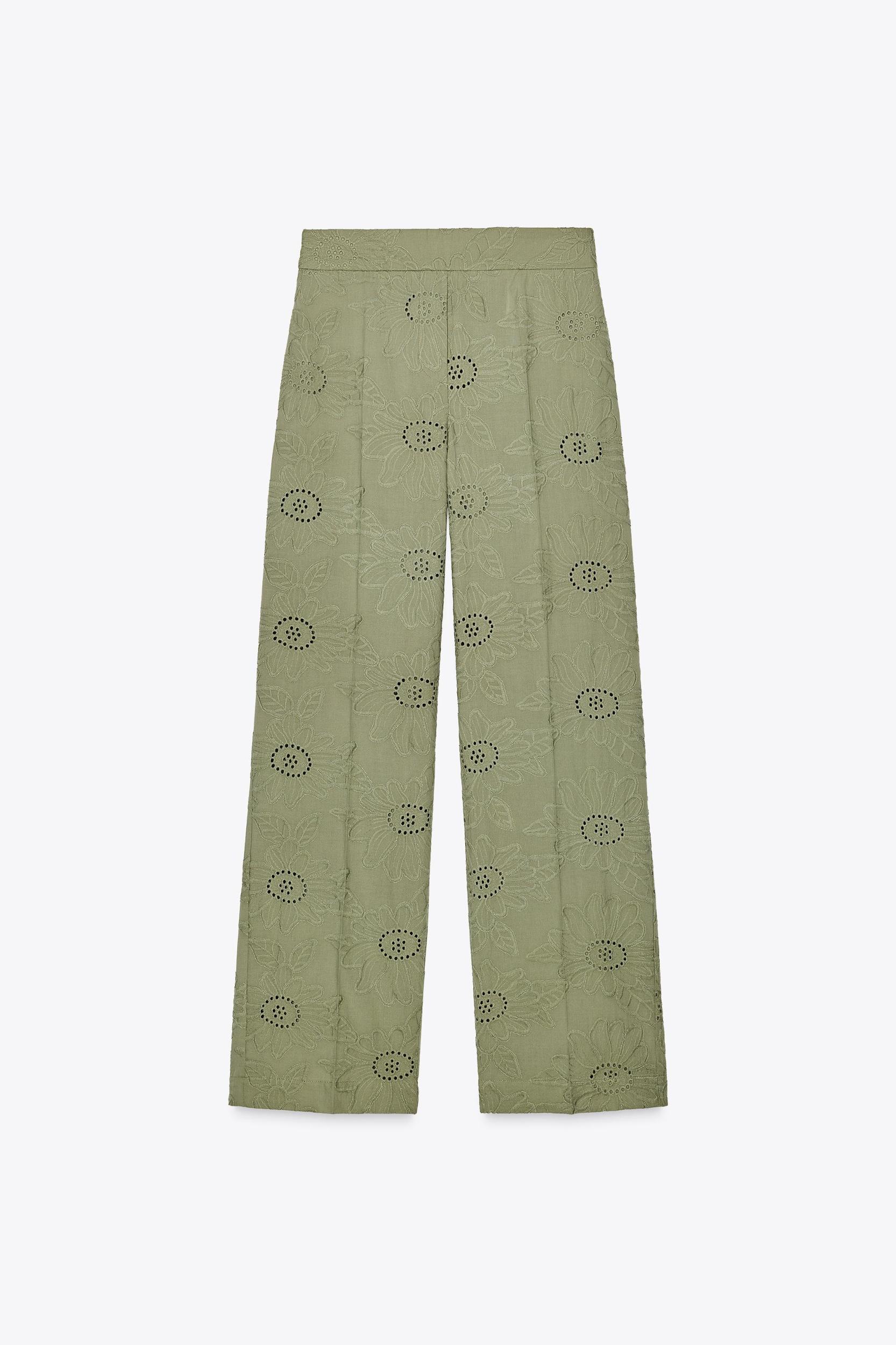 STRAIGHT LEG PANTS WITH OPENWORK EMBROIDERY Product Image