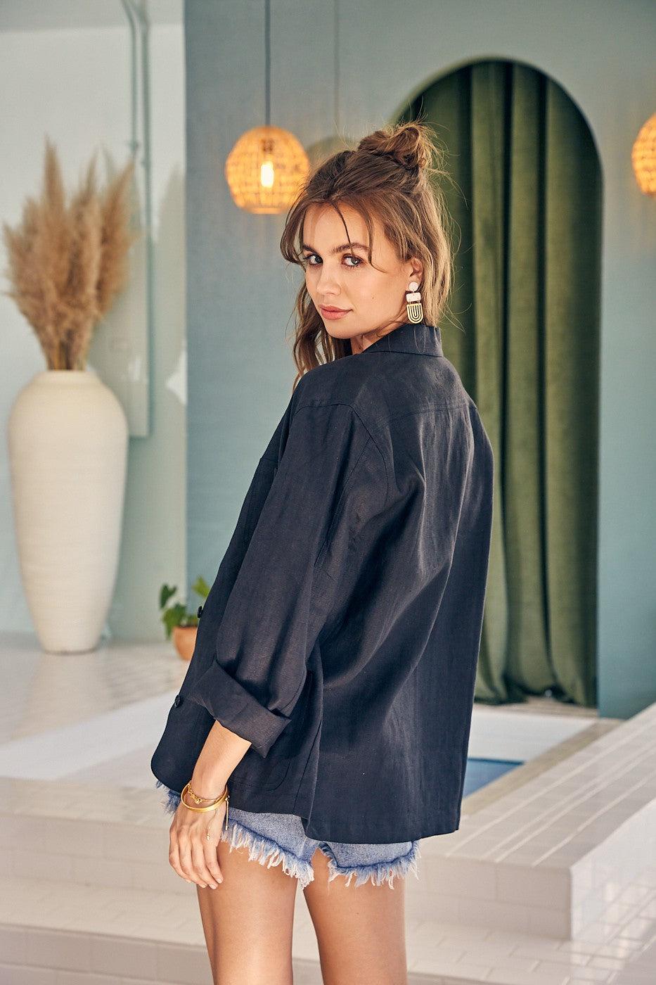 Linen Casual Blazer Product Image