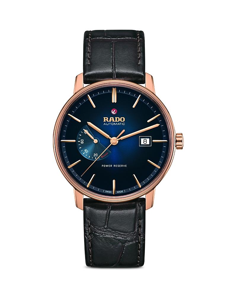 RADO Unisex Coupole Classic Automatic Power Reserve Blue Dial Brown Leather Strap Watch Product Image