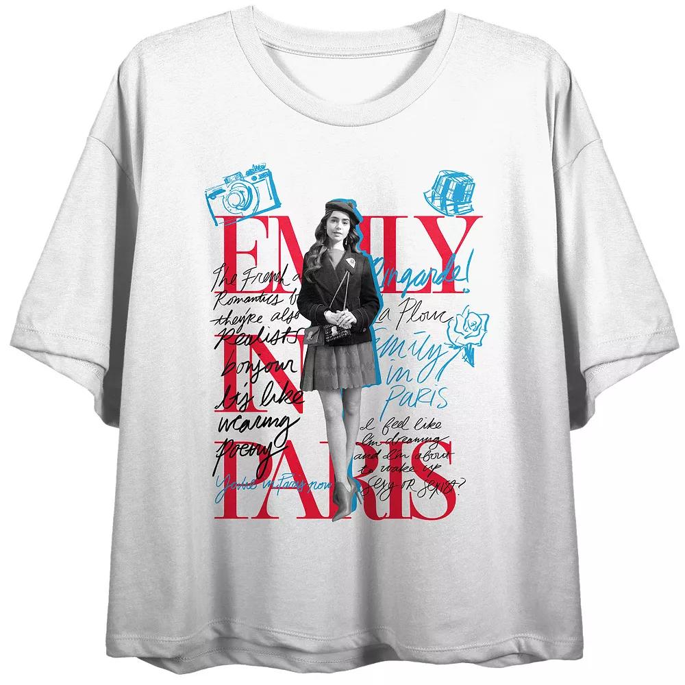 Juniors' Emily in Paris Sketch Art Graphic Tee, Girl's, Size: XS, White Product Image