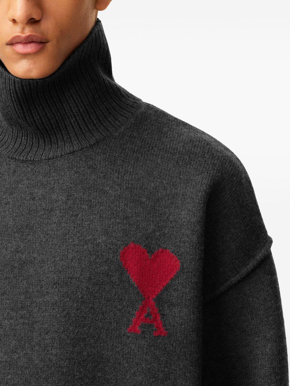 Ami De Coeur heart-intarsia roll-neck sweater Product Image